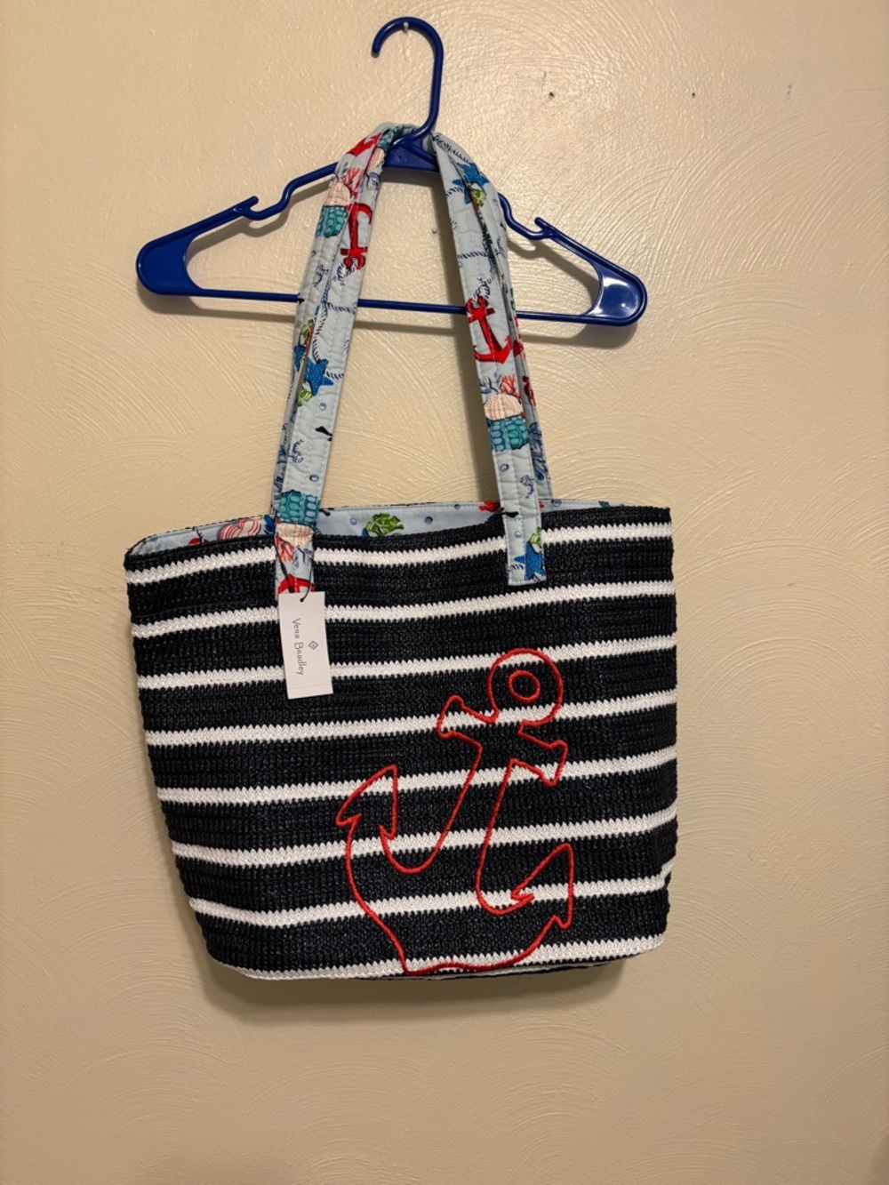Vera Bradley Nautical Anchor Striped Tote Bag NWT Beach Coastal - Picture 8 of 9